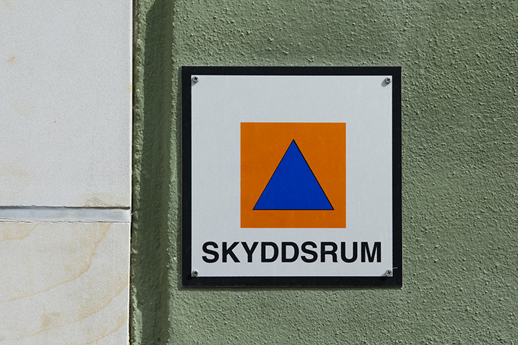 Skyddsrumsskylt. Foto: MSB