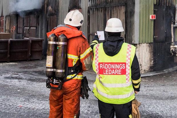 Övning på påbyggnadsutbildning för brandingenjörer