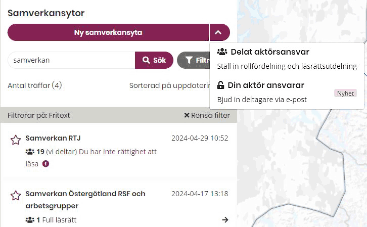 Nu kan du välja om nya samverkansytor i WIS ska ha delat aktörsansvar eller om din aktör ansvarar för ytan.